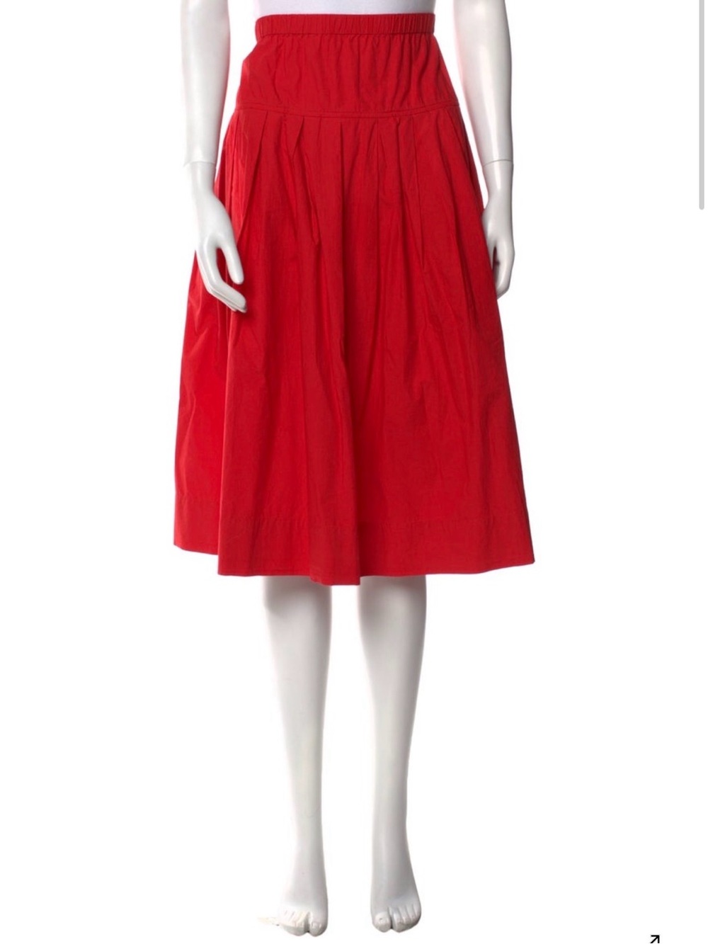 Alex Mill Red pleated Midi Skirt